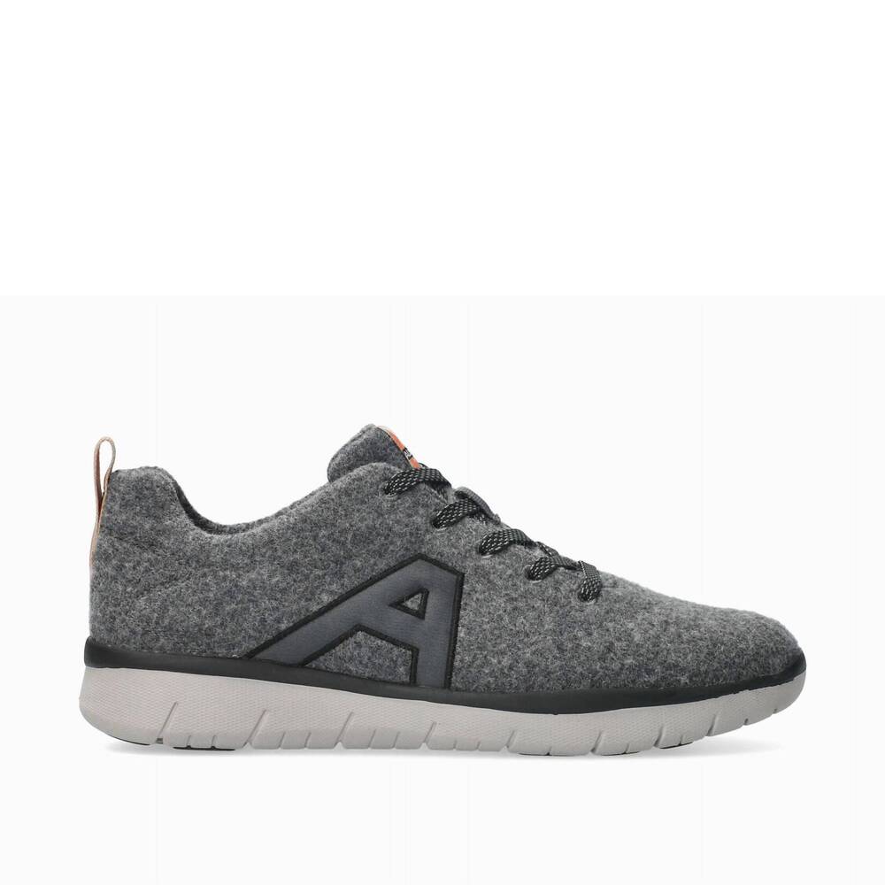 NEW ALLROUNDER men's malibou lace up wool sneakers in dark grey